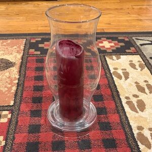 Glass hurricane candle holder